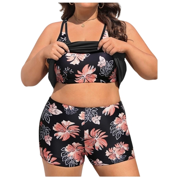 TEMPT ME - 24W Floral Black Two Piece - Picture 3 of 9